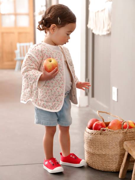 Short paperbag avec  ceinture bébé denim bleached 3 - vertbaudet enfant 