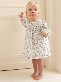 Bébé-Robe, jupe-Robe à smocks bébé fleuri