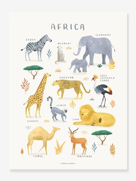 Affiche Animaux d'Afrique Lilydale LILIPINSO jaune pâle 1 - vertbaudet enfant 