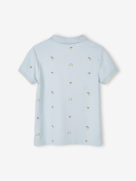 Polo imprimé garçon en maille piquée bleu imprimé+écru 5 - vertbaudet enfant 