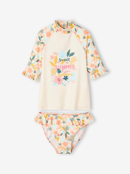 Ensemble de bain fille T-shirt anti-UV + culotte  - vertbaudet enfant