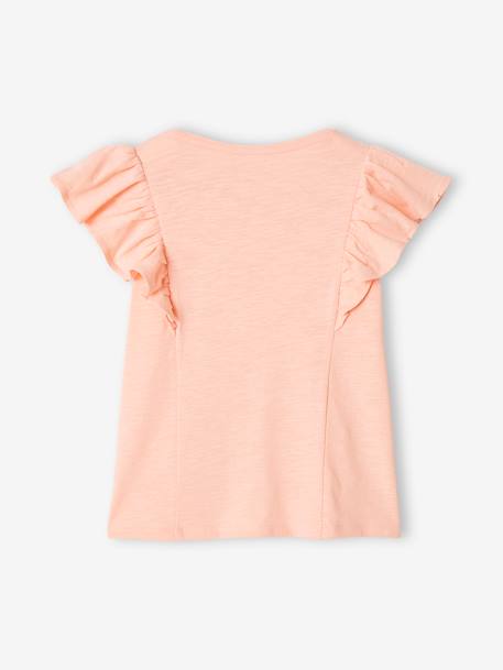 T-shirt à volants fille corail+pêche+vert sauge 5 - vertbaudet enfant 