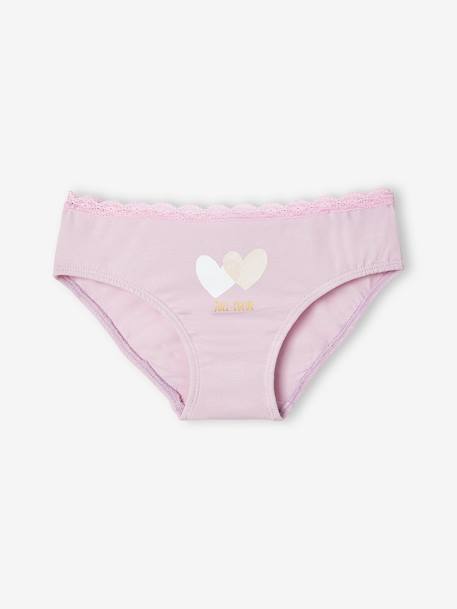 Lot de 5 culottes 'coeurs' fille lilas 2 - vertbaudet enfant 