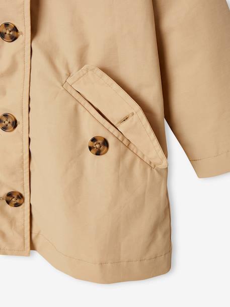 Trench à capuche mi-saison fille beige+kaki 6 - vertbaudet enfant 