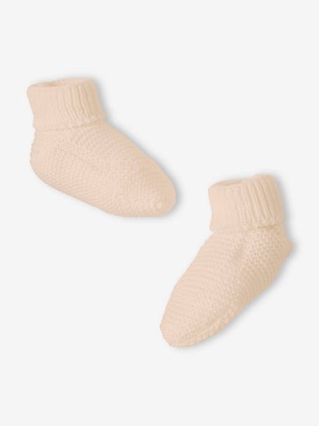 Kit de naissance 4 pièces bébé en tricot beige clair 2 - vertbaudet enfant 