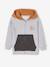 Sweat zippé à capuche sport color block garçon gris chiné+vert d'eau 1 - vertbaudet enfant 