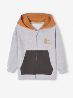 Sweat zippé à capuche sport color block garçon  - vertbaudet enfant