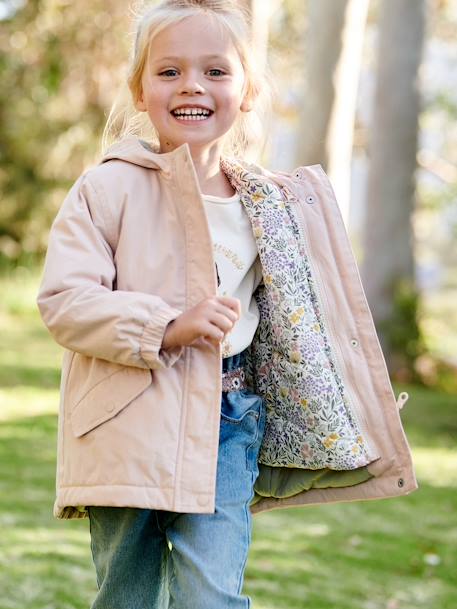 Parka 3 en 1 mi-saison fille rose poudré+vert d'eau 3 - vertbaudet enfant 