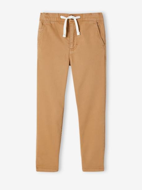 Pantalon esprit chino facile à enfiler garçon beige+encre+VERT 2 - vertbaudet enfant 