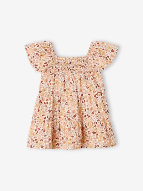 Robe fleurie bébé avec smocks écru 2 - vertbaudet enfant 