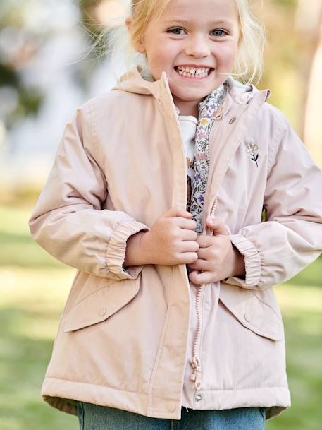 Parka 3 en 1 mi-saison fille rose poudré+vert d'eau 2 - vertbaudet enfant 