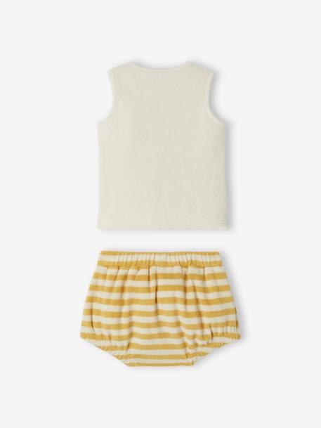 Ensemble en éponge bébé short et débardeur jaune pâle 4 - vertbaudet enfant 