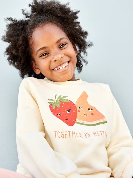 Fille-Sweat motifs fruits fille