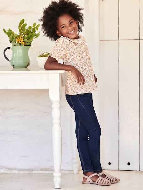 Tregging Basics en denim 'waterless' fille denim bleached+denim brut 10 - vertbaudet enfant 