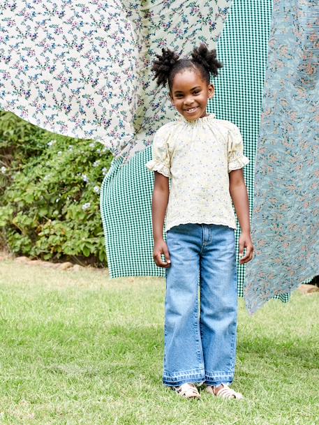 Blouse à fleurs fille détails en broderie anglaise écru 8 - vertbaudet enfant 