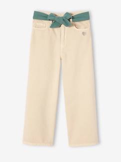 Pantalon évasé fille avec ceinture en gaze de coton  - vertbaudet enfant