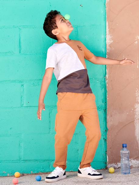T-shirt sport colorblock garçon manches courtes gris chiné+vert d'eau 7 - vertbaudet enfant 