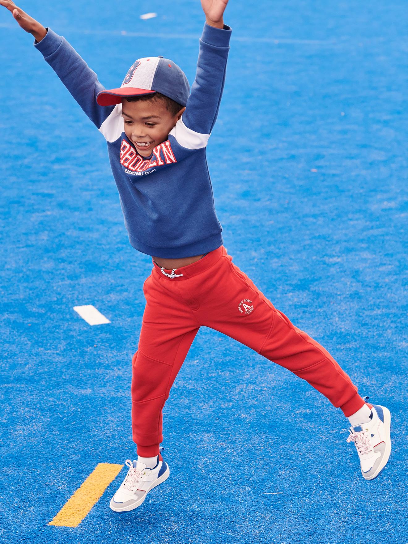 Pantalon gar on enfant Rouge Slim droit lastique vertbaudet