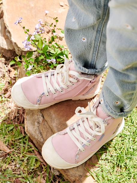 Baskets montantes lacées et zippées enfant rose 3 - vertbaudet enfant 