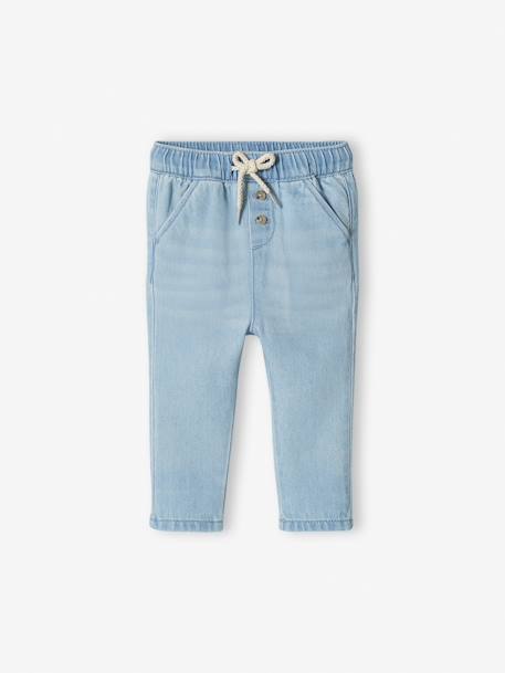 Pantalon en denim léger bébé denim bleached+denim brut 3 - vertbaudet enfant 