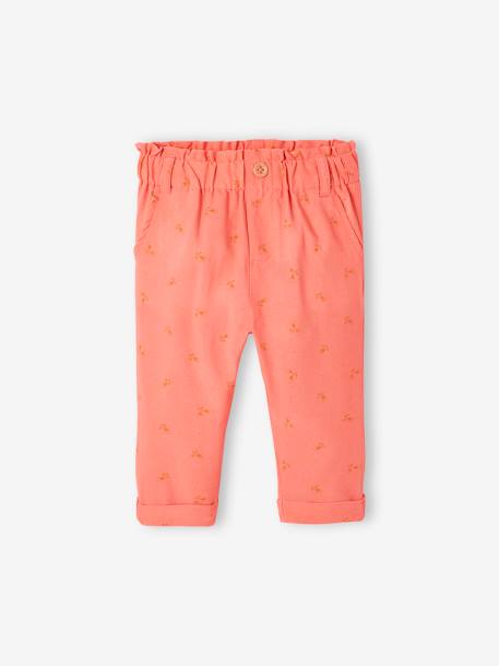 Pantalon fluide bébé caramel+corail 5 - vertbaudet enfant 