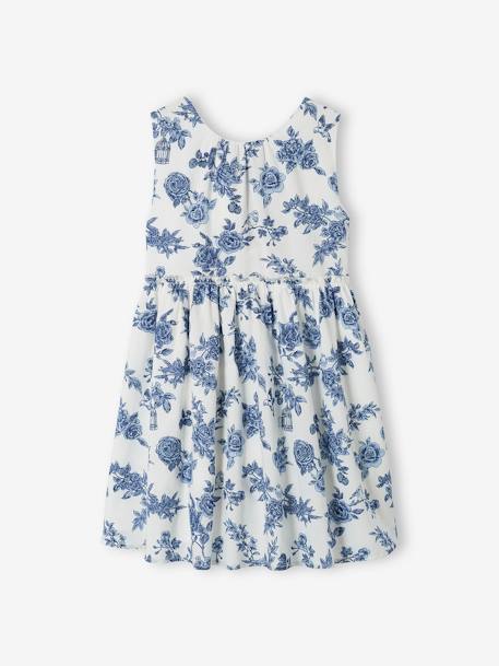 Robe de cérémonie à fleurs fille noeud au dos écru 2 - vertbaudet enfant 