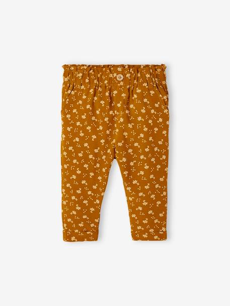 Pantalon fluide bébé caramel+corail 1 - vertbaudet enfant 