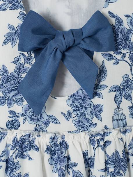 Robe de cérémonie à fleurs fille noeud au dos écru 6 - vertbaudet enfant 