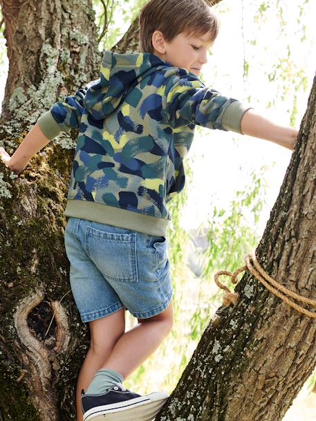 Sweat  à capuche effet camouflage garçon vert imprimé 7 - vertbaudet enfant 