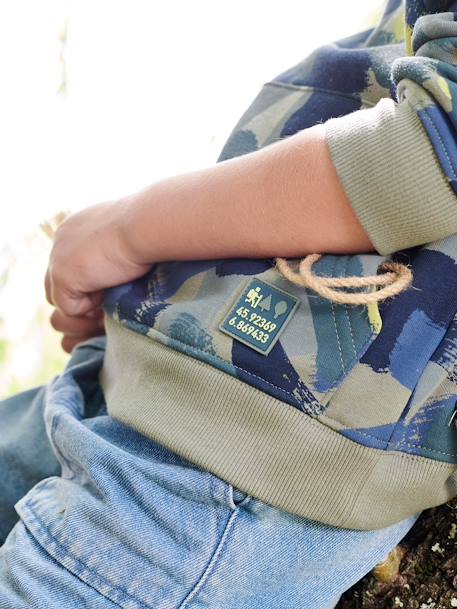 Sweat  à capuche effet camouflage garçon vert imprimé 6 - vertbaudet enfant 