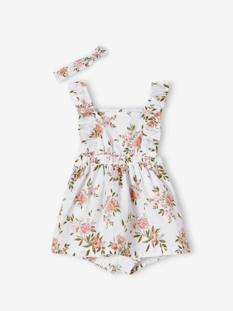 Ensemble 3 pièces bébé robe, bloomer et bandeau assorti blanc 5 - vertbaudet enfant 