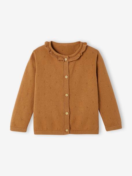 Cardigan bébé avec col blanc+caramel 4 - vertbaudet enfant 