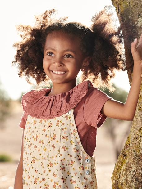 T-shirt à collerette en broderie anglaise fille  - vertbaudet enfant