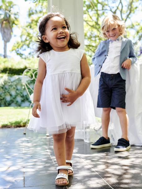 Robe de cérémonie bébé avec tulle blanc 5 - vertbaudet enfant 