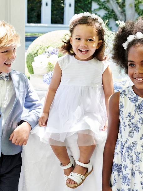 Robe de cérémonie bébé avec tulle blanc 2 - vertbaudet enfant 