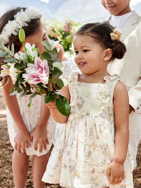 Robe fleurie bébé en gaze de coton écru 8 - vertbaudet enfant 