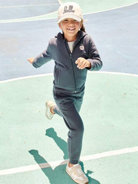 Sweat à capuche zippé sport Basics fille. bleu+rose 9 - vertbaudet enfant 