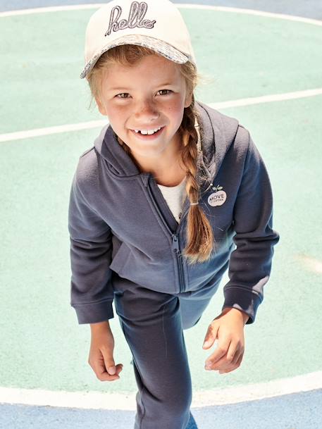 Sweat à capuche zippé sport Basics fille. bleu+rose 3 - vertbaudet enfant 