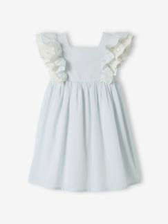 Robe de cérémonie rayée fille manches volantées  - vertbaudet enfant