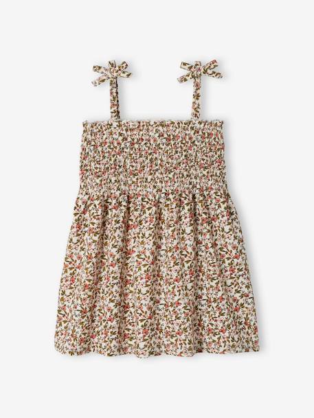 Débardeur à smocks imprimé fille rose nude+rose pâle+rouge+vert 1 - vertbaudet enfant 