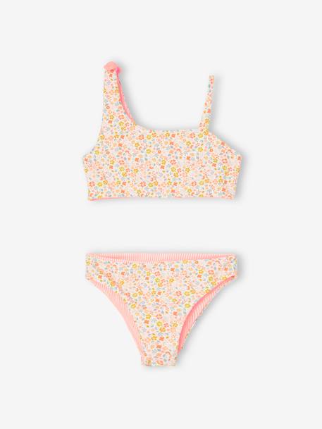 Maillot de bain 2 pièces réversible fille corail 3 - vertbaudet enfant 