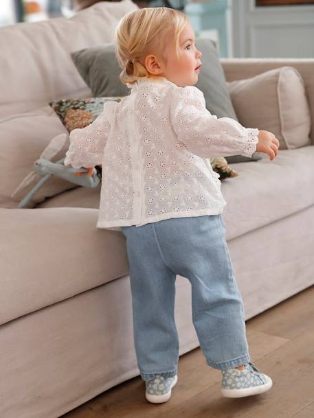 Blouse en broderie anglaise Bébé à volants blanc+rose pâle 9 - vertbaudet enfant 