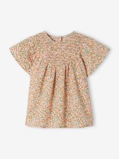 Bébé-Chemise, blouse-Blouse encolure smockée bébé manches courtes