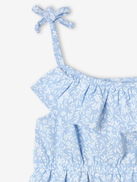 Robe mi-longue à bretelles imprimée fille blanc imprimé+bleu+bleu ciel+écru+multicolore 15 - vertbaudet enfant 