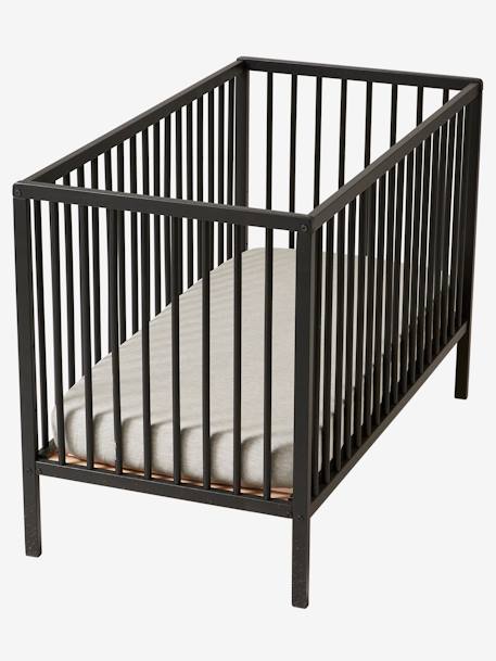 Lit bébé Cocoon blanc+bois+noir 9 - vertbaudet enfant 