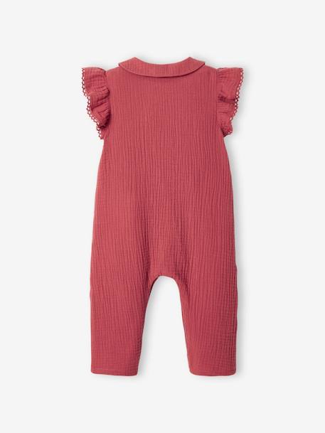 Combinaison bébé en gaze de coton terracotta+vert sauge 3 - vertbaudet enfant 