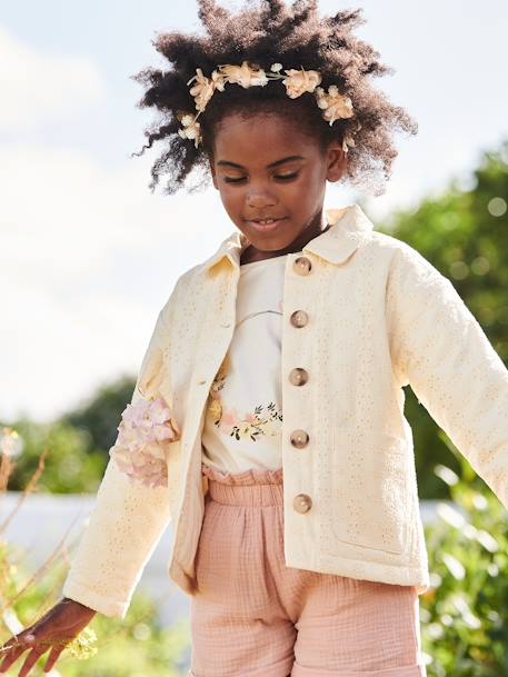 Veste en broderie anglaise fille écru 2 - vertbaudet enfant 