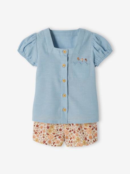 Bébé-Ensemble bébé blouse et short fleuri