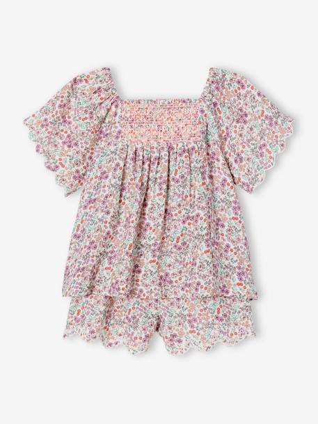 Ensemble blouse et short fille écru 1 - vertbaudet enfant 