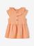 Robe à collerette bébé en gaze de coton orange+vert 2 - vertbaudet enfant 